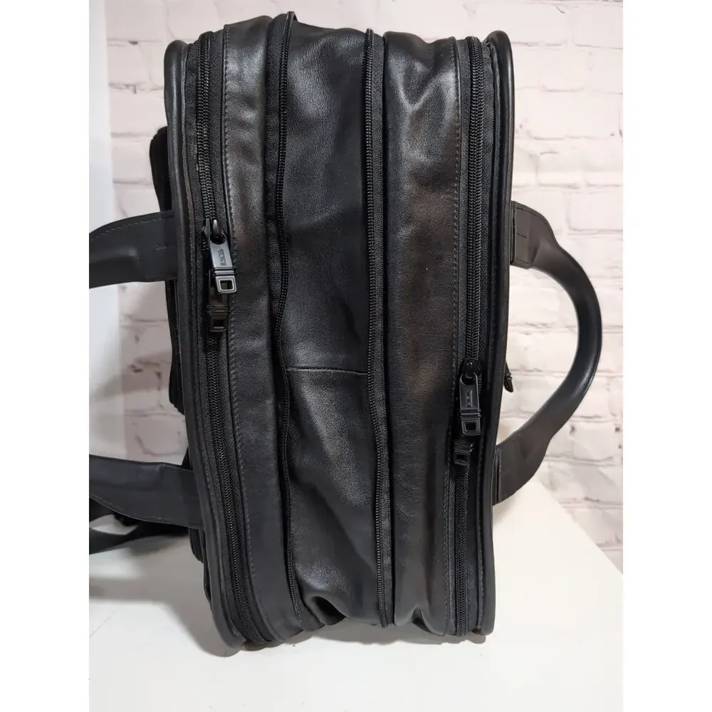 TUMI ALPHA 2 Expandable Laptop Briefcase Black Leather Model 96141 D2 READ